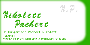 nikolett pachert business card